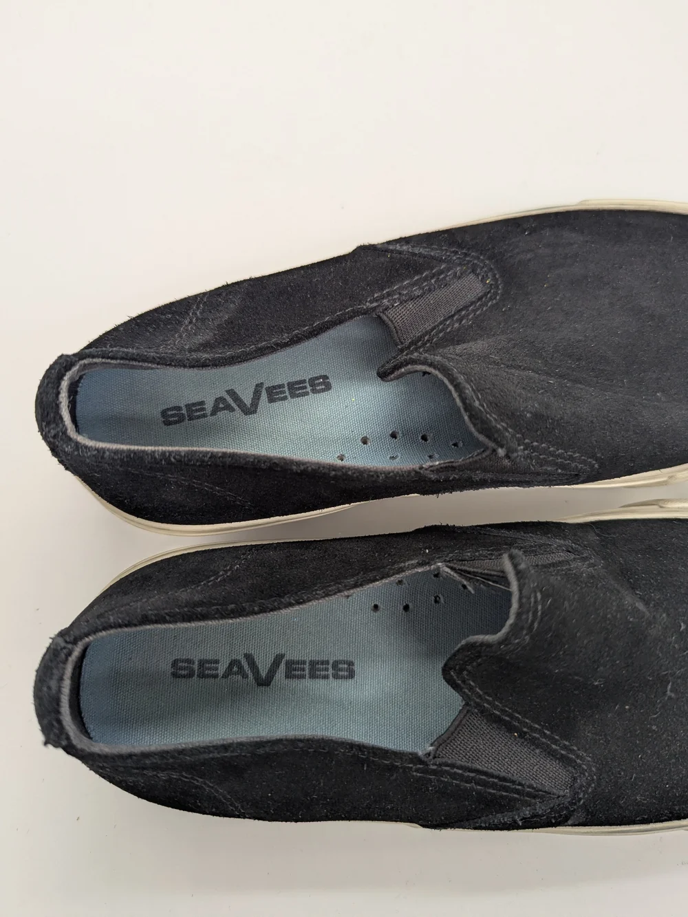 SeaVees Women's Baja Black Suede Slip-On Platform Sneakers Size 7